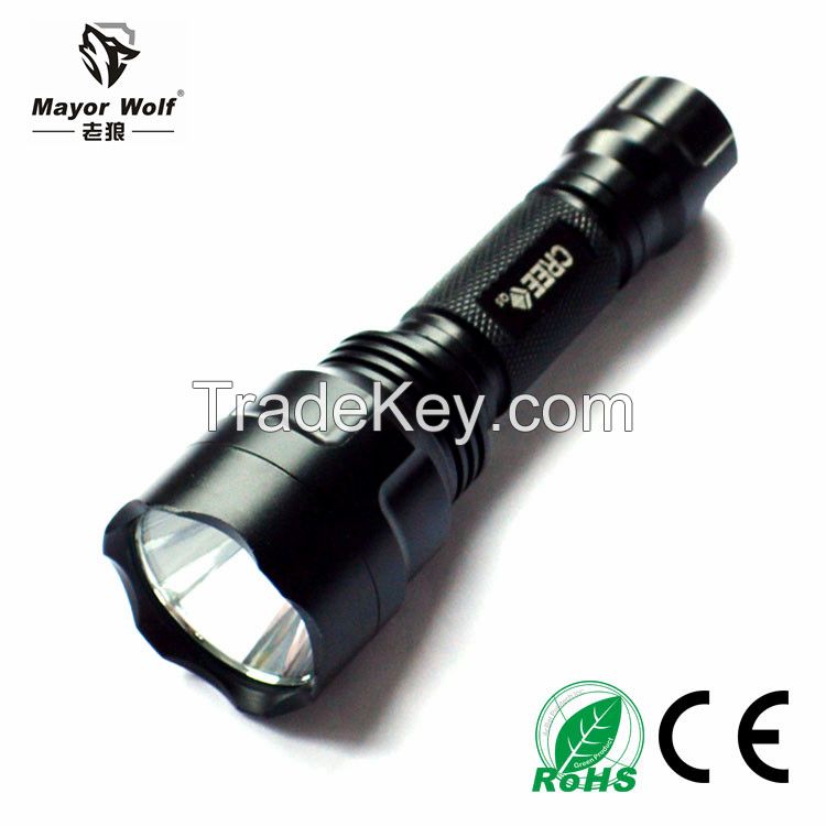 High power aluminum rechargeable led torch light for camping