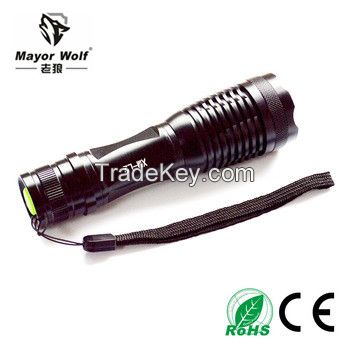 Aluminum alloy 18650 rechargeable waterproof camping led flashlight