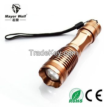 Aluminum alloy 18650 rechargeable waterproof camping led flashlight