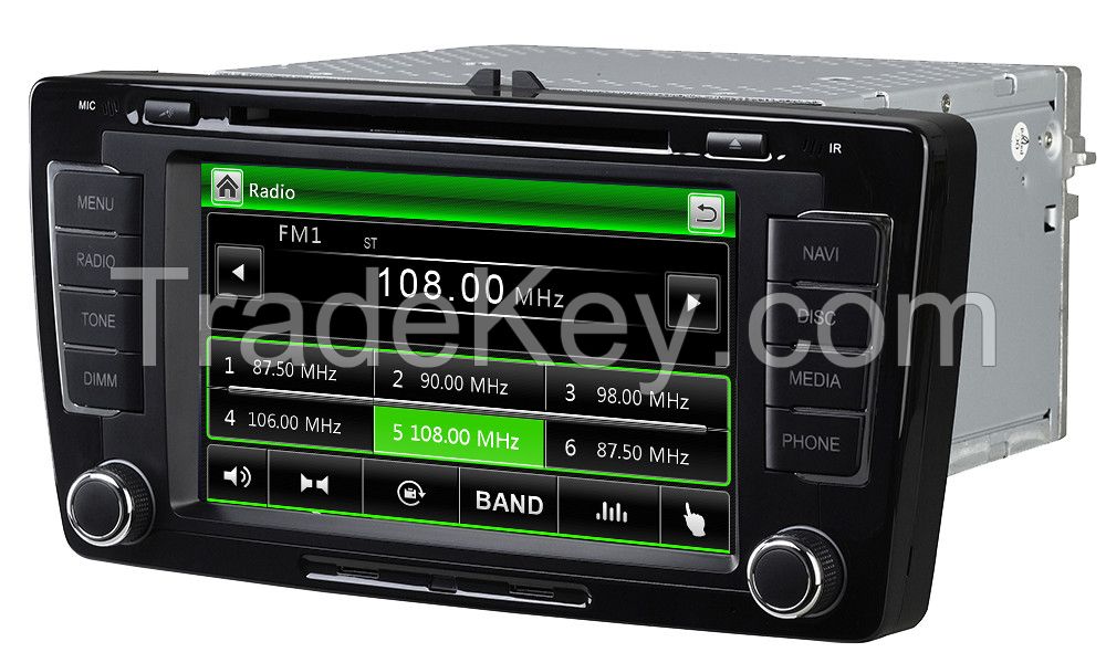 2DIN Car gps dvd player for Skoda Octavia 2007-2013 with RDS iPod bluetooth DVD SD USB mirror link function M-610