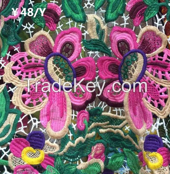 embroidered lace fabric