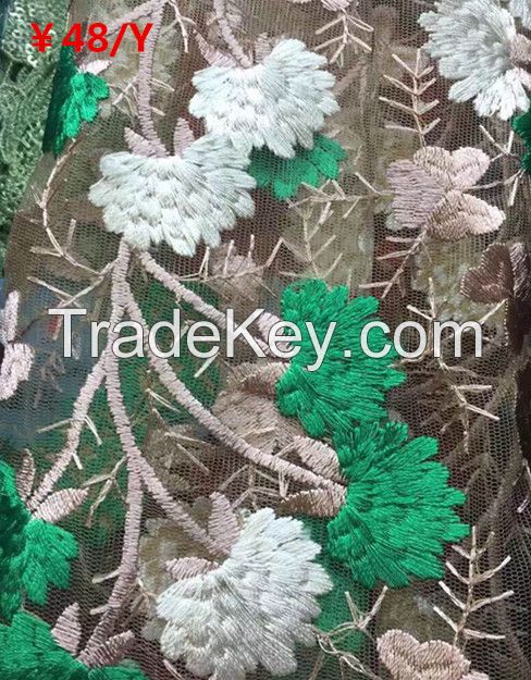 embroidered lace fabric