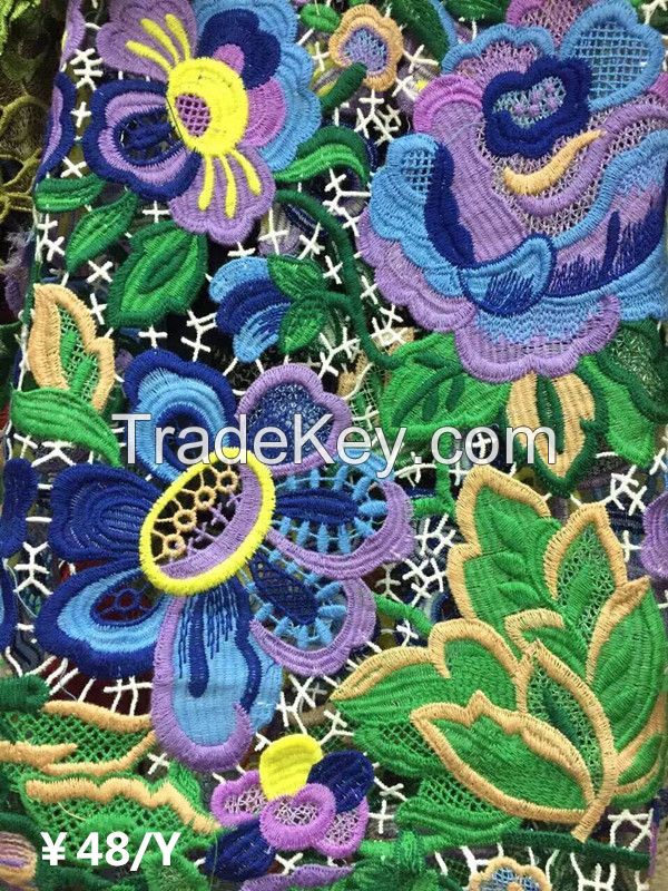 embroidered lace fabric