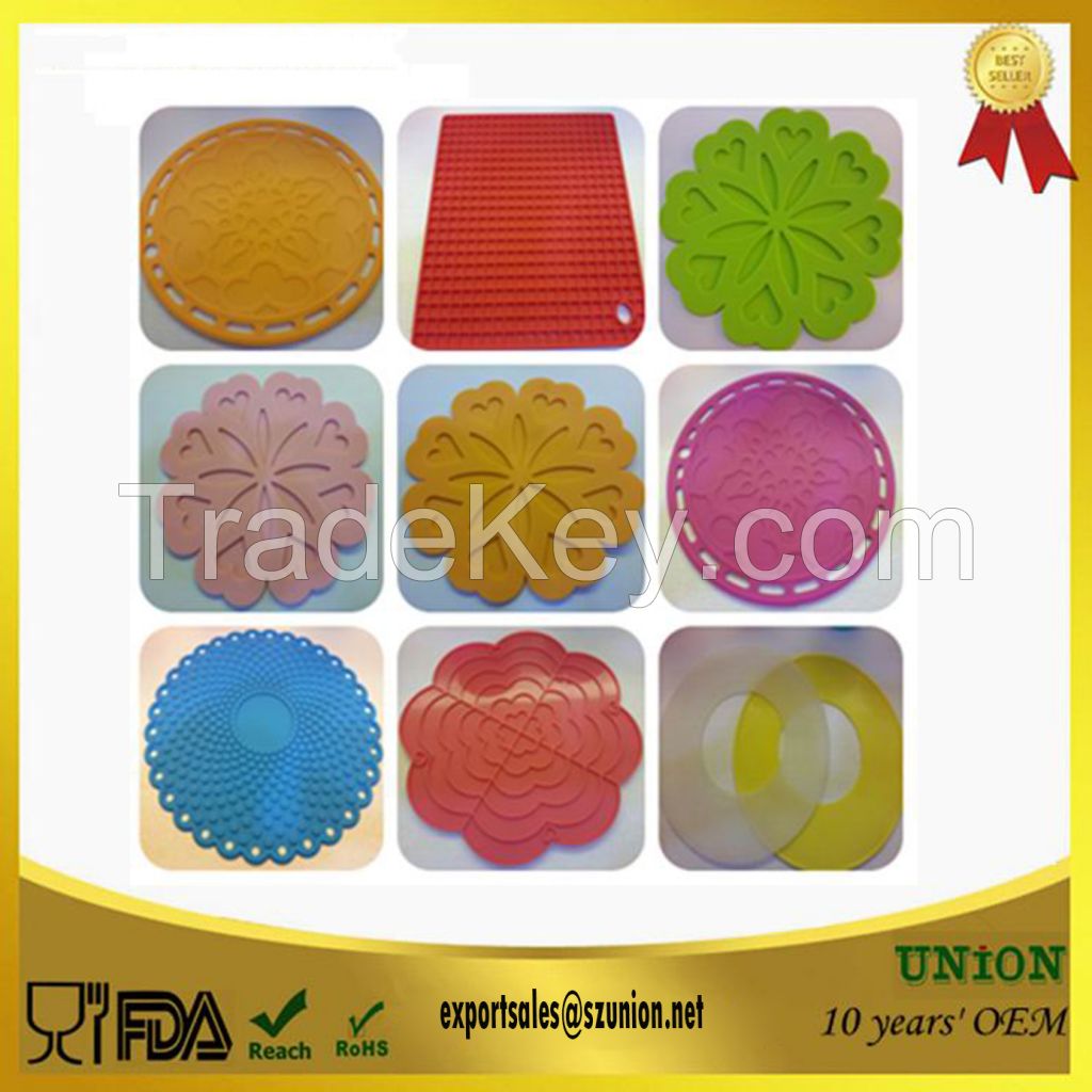 Heat resistant kitchen utensil silicone hot pot holder/mat/pad/trivet/