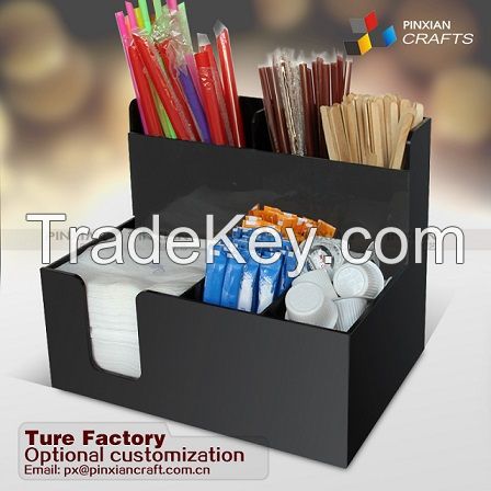 Factory wholesale coffee fruit drink tea shop coffee tea sugar packets straw fork tissue box holder Acrylic Cup Dispenser Stirrer Holder