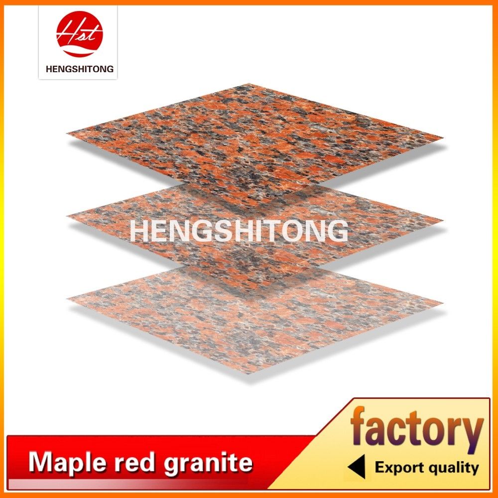 Red granite countertop mirror burning board rough surface can be customized