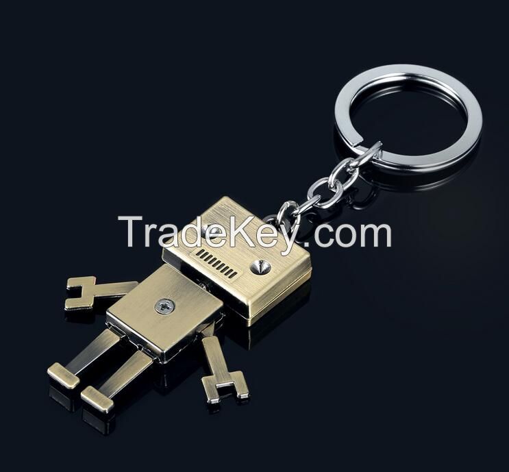 Creative robot metal keychain /key ring