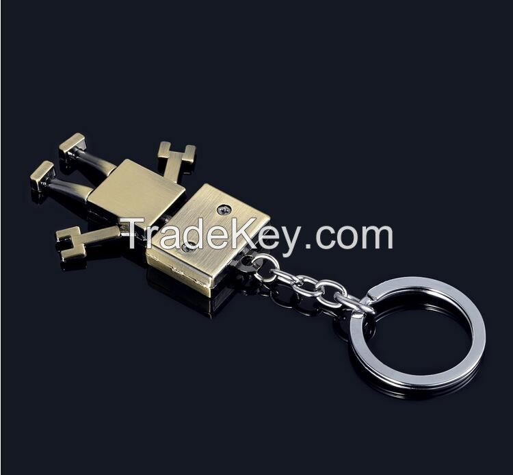 Creative robot metal keychain /key ring