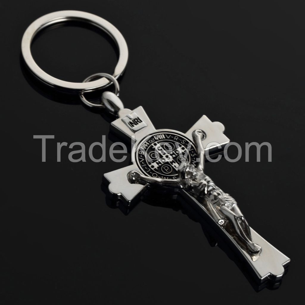 Creative cross metal keychain /key ring