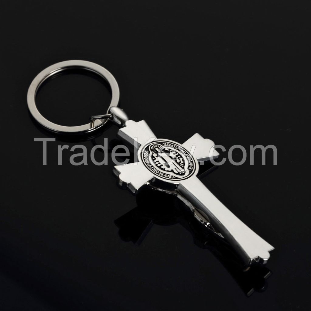 Creative cross metal keychain /key ring