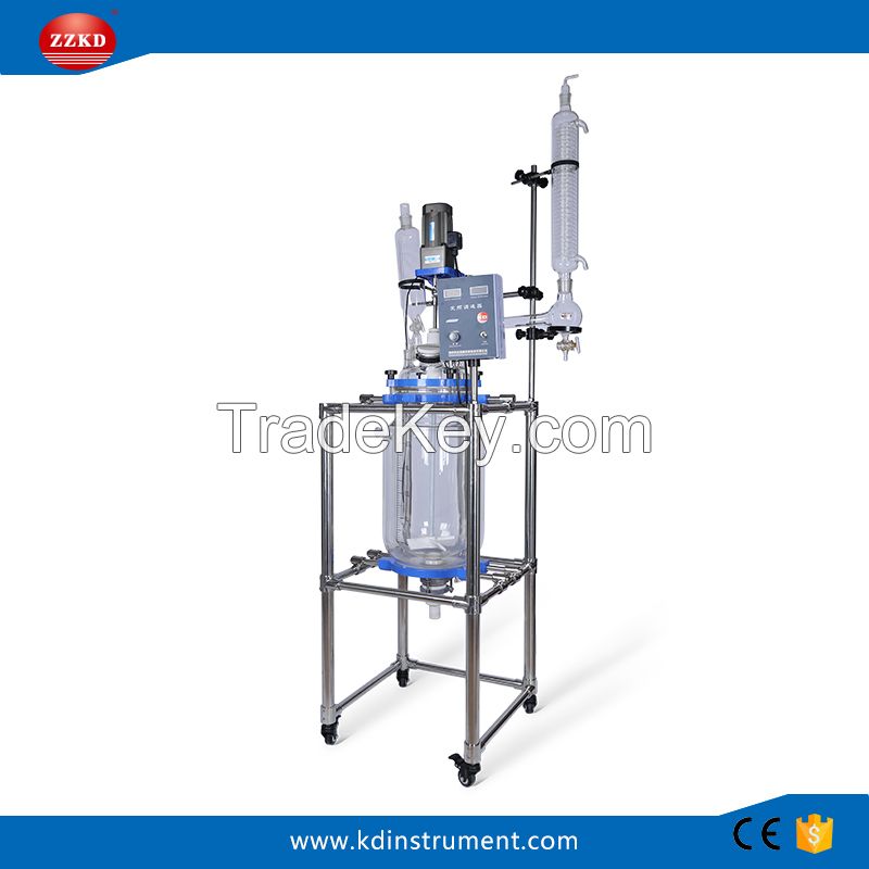 20L Laboratory Jacketed Chemicals Glass Reactor China Supplier