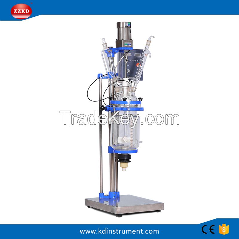 5L Laboratory Double Wall Chemicals Glass Reactor Manufacturer