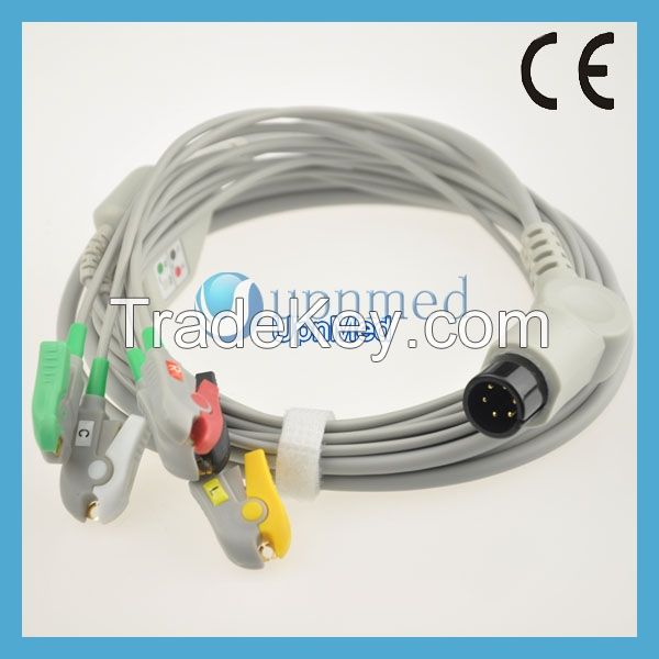 Welch Allyn 6 pins 5-lead ecg cable,Clip,IEC,U361-15CI