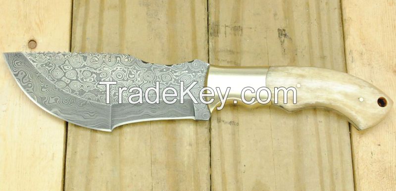 Custom Handmade Damascus Steel Hunting Knife - Hunting Knife