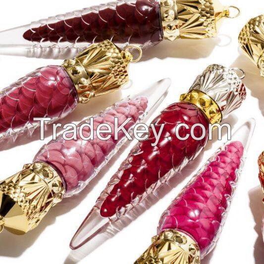 New Hot Christian Louboutin lipgloss waterproof long lasting liquid lipstick mixed colors with satin and black box OEM welcome!