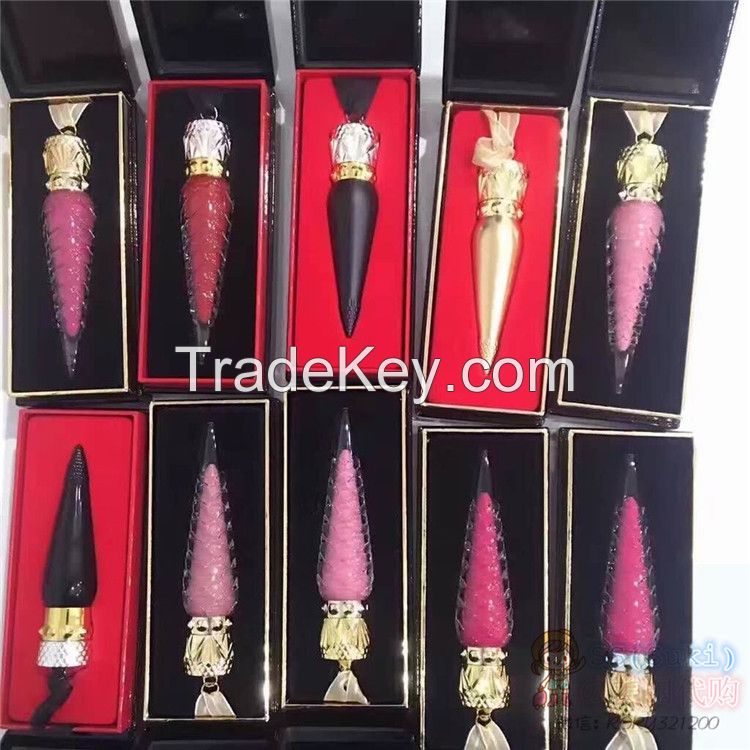 New Hot Christian Louboutin lipgloss waterproof long lasting liquid lipstick mixed colors with satin and black box OEM welcome!