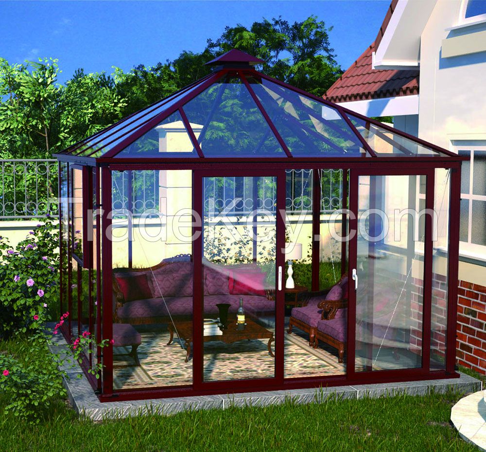 aluminum garden greenhouses morden conservatory glass sun room