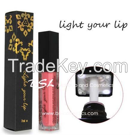 Best Seller 6 Colors LED Lip Gloss with Light and Mirror Light up Your Lip