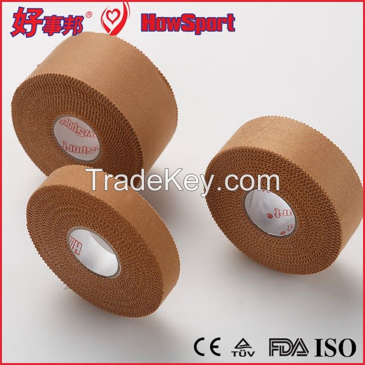 HowSport high tensile zinx oxide hand tearable viscose/rayon rigid athletic adhesive strapping sports tape 