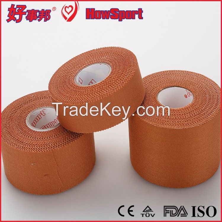 HowSport high tensile zinx oxide hand tearable viscose/rayon rigid athletic adhesive strapping sports tape 