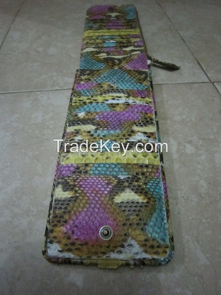 Handmade Genuine Real Python Snake Skin Leather Woman's Long Wallet XXL cardholder