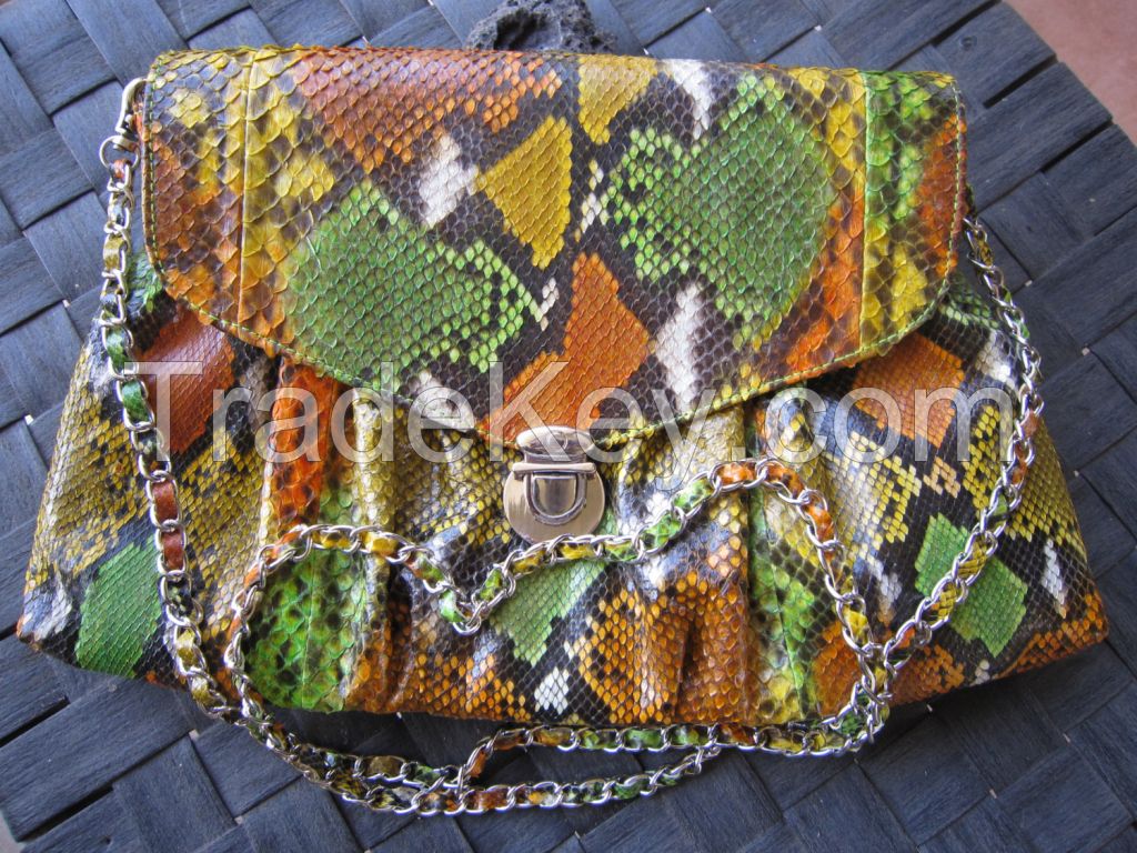 Handmade woman Python genuine tote bag evenning bag full Snakeskin crossbody Shoulder bag leather