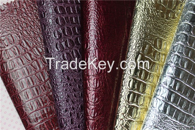 PVC leeather for luggage , handbags Huahong PVC Synthetic Artificial Leather