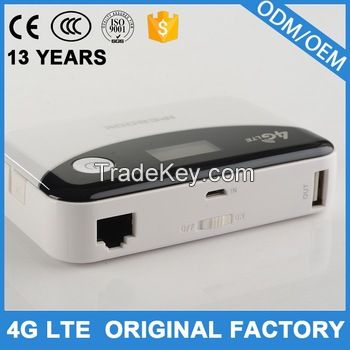 Factory price dual sim 4g lte router with power bank