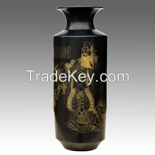 2.Figure SketchÂ Black Pottery ceramic porcelain vase  Confucius