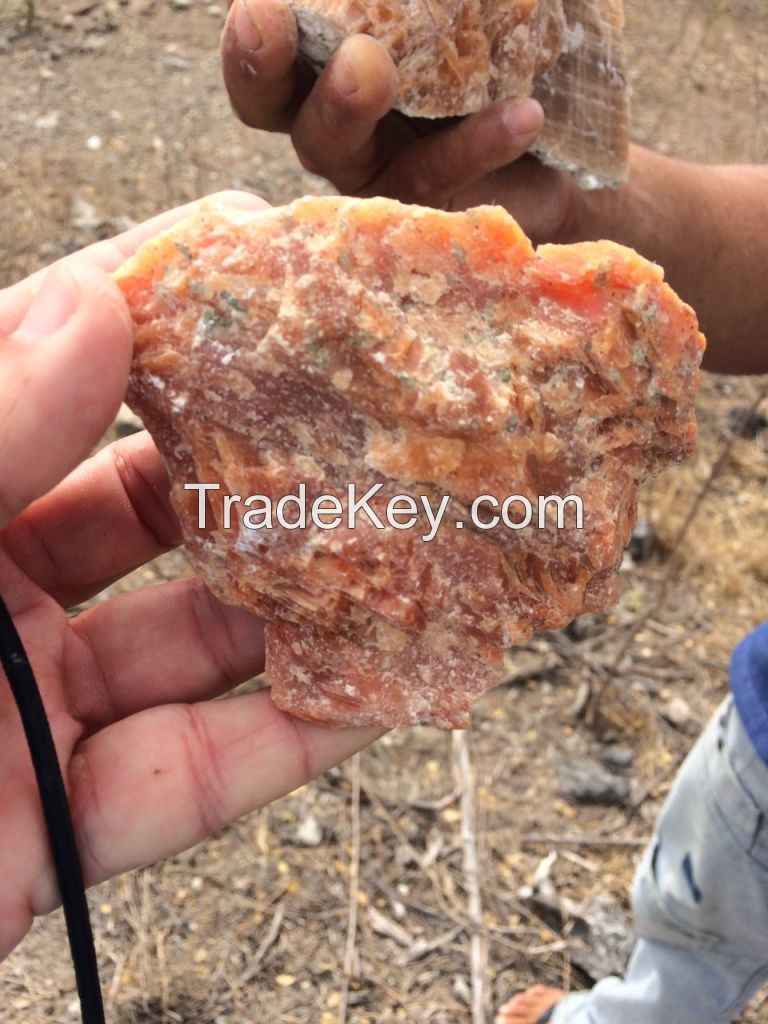 Natural orange calcite