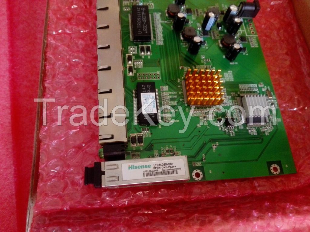 PCB board, PD with 8 ethernet ports, reverse POE optical network EPON ONU, 8 ports PCB board