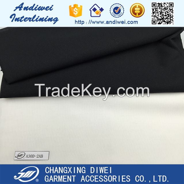 30D polyester woven fusible interlining fabric