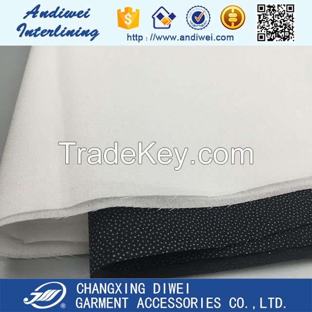 75D polyester stiff woven fusible interlining