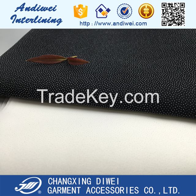 75D polyester stiff woven fusible interlining