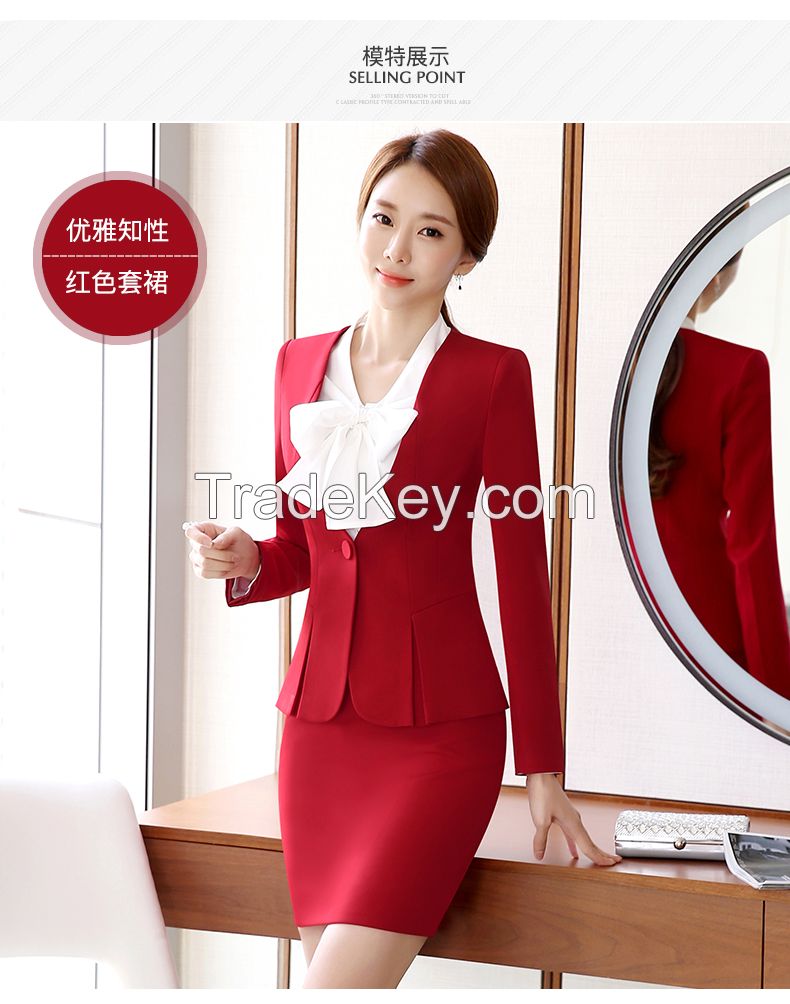 suit dress in red with smart living wrinkle