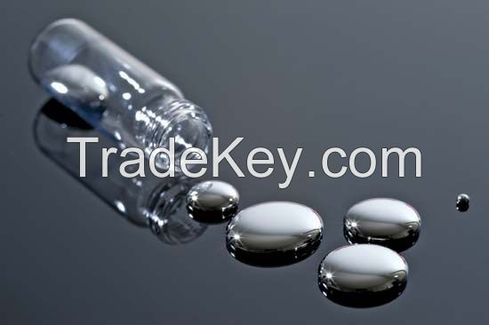 99.999% Pure Silver Liquid Mercury