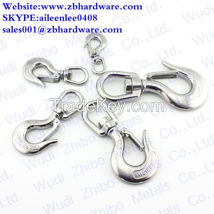 swivel eye snap hook cargo hook with latch rigging hardware