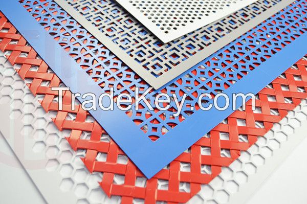 Decorative facade panel perforated metal mesh