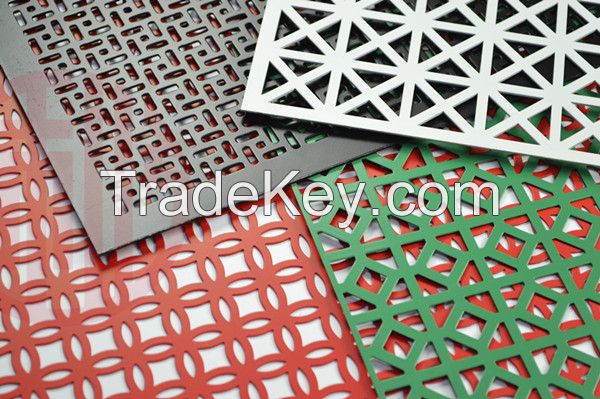 Decorative facade panel perforated metal mesh