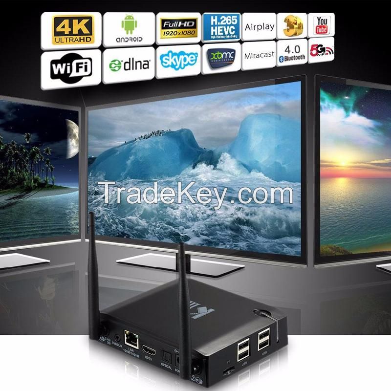 KIII Android 5.1.1 TV Box 2G/16G Amlogic S905 Quad-Core 2.4/5G Dual WiFi DLNA Airplay KODI XBMC Miracast 4K 3D tv box