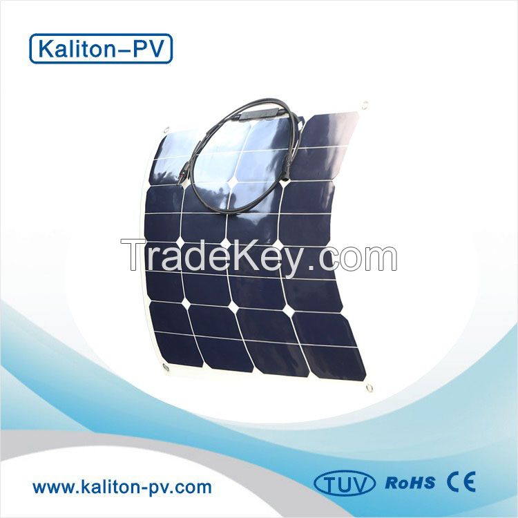 High Efficiency PV Sunpower Flexible Solar Panel 50W For Boat/Car