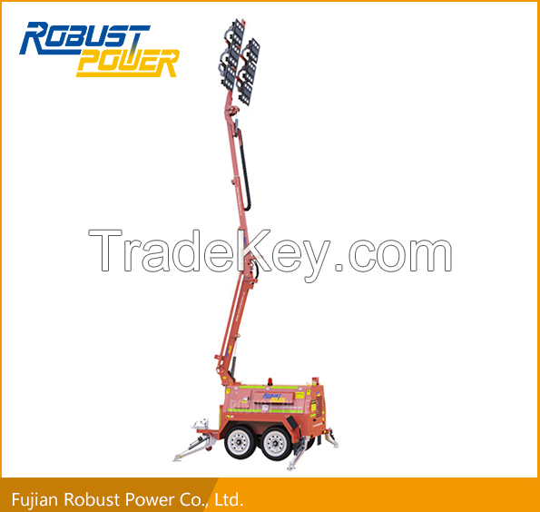 LED high telescopic hydraulic mast diesel mobile emergency Light Tower lighting