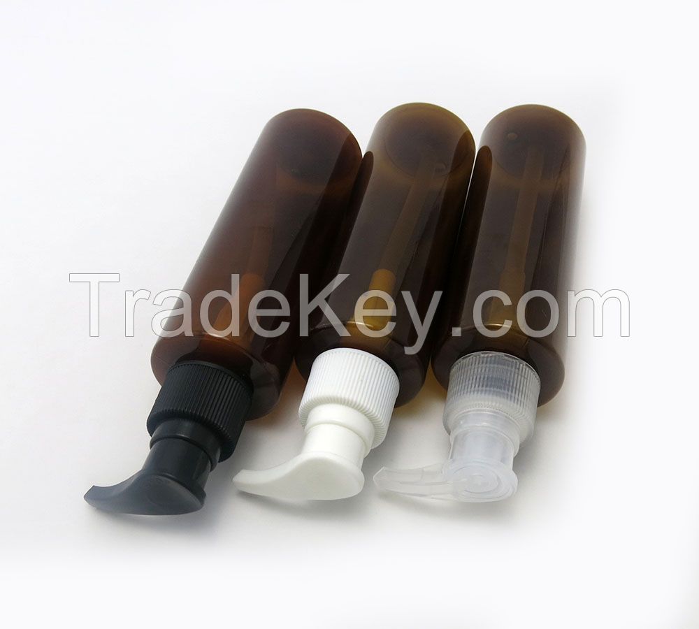 Wholesale 150ml brown plastic pump spray bottle for shower gel, shampoo