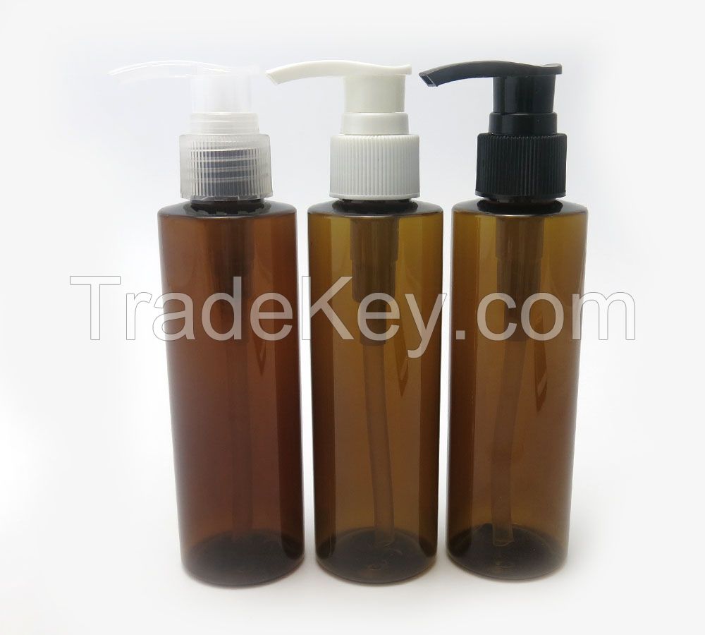 Wholesale 150ml brown plastic pump spray bottle for shower gel, shampoo