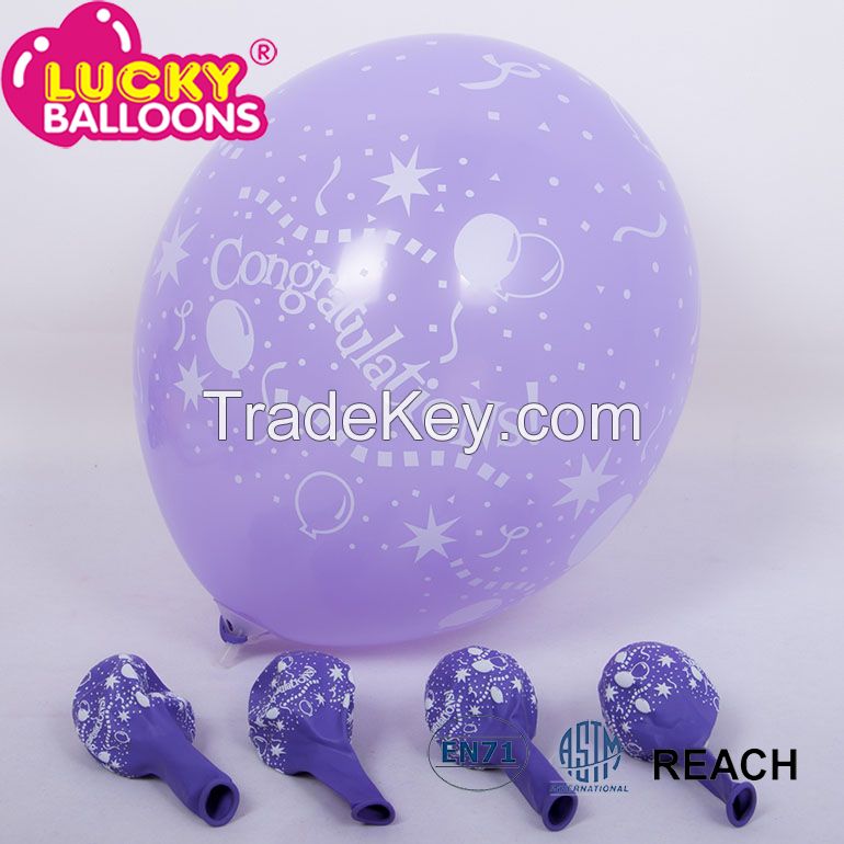 hot selling latex balloon printing congratulations with high qualtiy