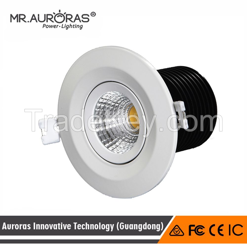 High bright IP20 COB 10w led downlight adjustable for bathroom