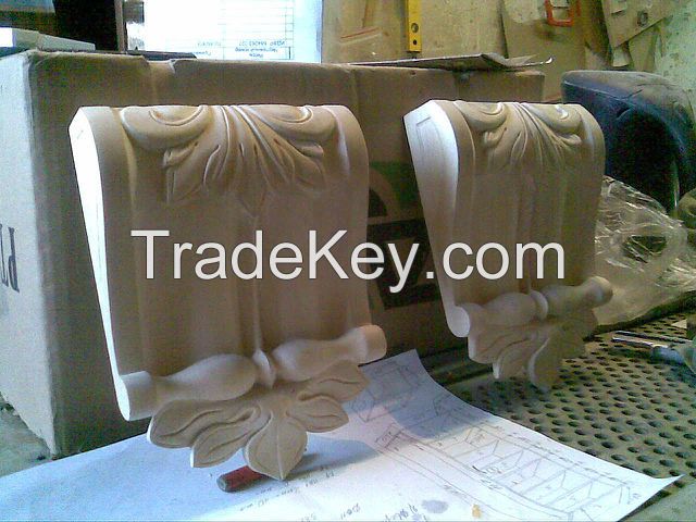 Wooden carved decoration for furniture (handmade)