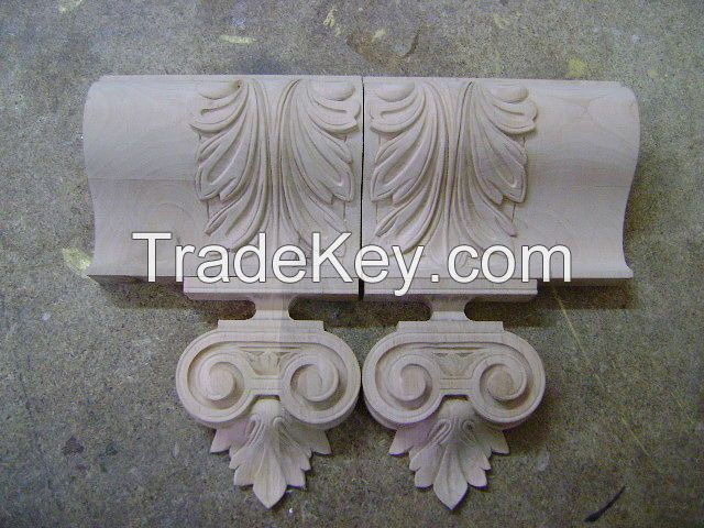 Wooden carved decoration for furniture (handmade)