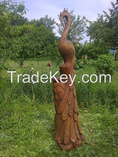 Wooden garden sculpture