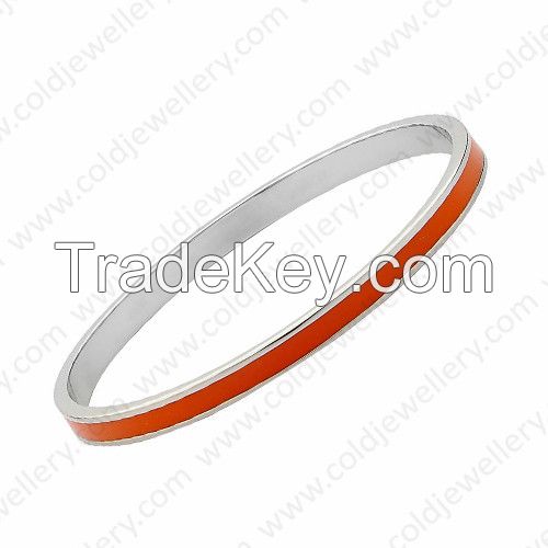 Skinny 5mm orange enamel bangle